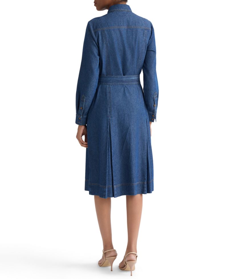 Women's Button-Up Cotton Shirt Dress