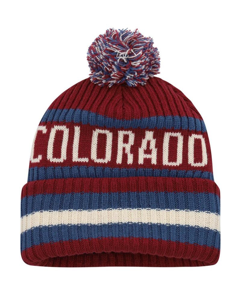 Men's Burgundy Colorado Avalanche Bering Cuffed Knit Hat with Pom