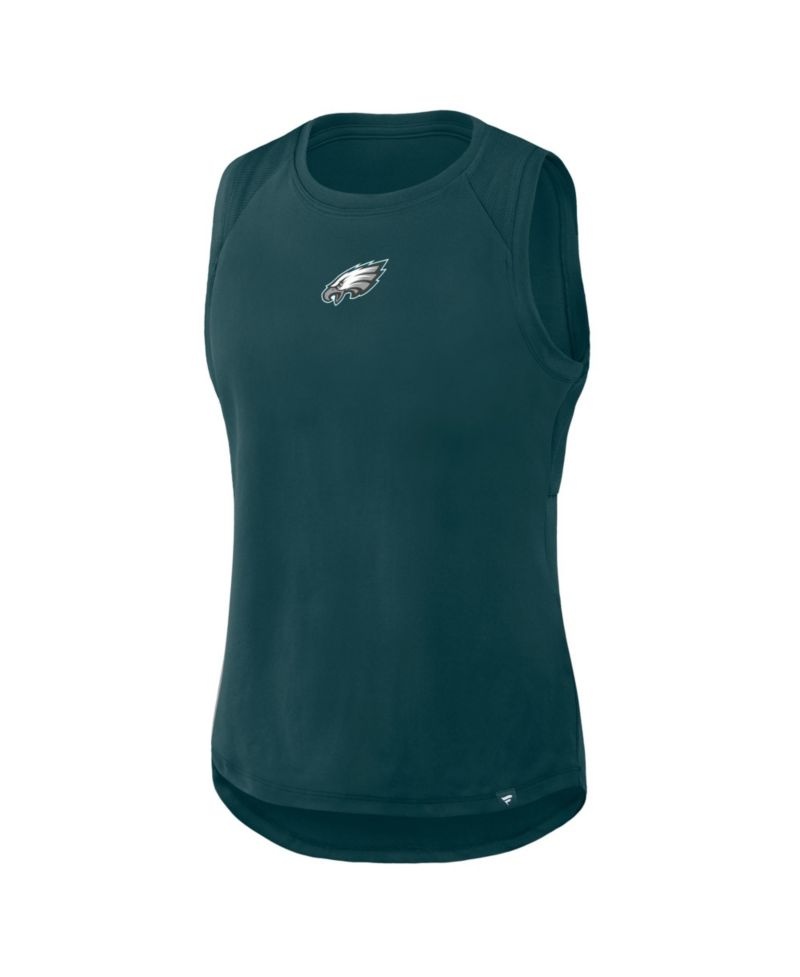 Women's Green Philadelphia Eagles Draped Mesh Back Performance&iquest; Tank Top