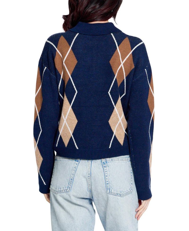 Women's Astrid Long-Sleeve Argyle Sweater