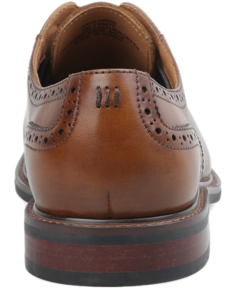 Men's Genuine Leather Cap-Toe Brogue Dress Shoes