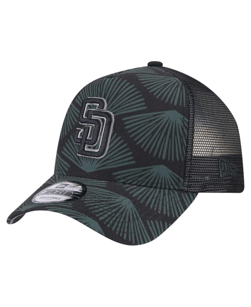 Men's Black San Diego Padres 9FORTY A-Frame Trucker Adjustable Hat