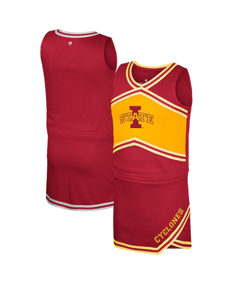 Big Girls 2-Piece Cardinal Iowa State Cyclones Cheerleader Top and Skirt Set