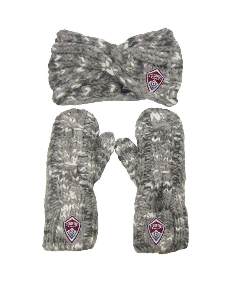 Women's Gray Colorado Rapids Marled Headband and Mittens Set