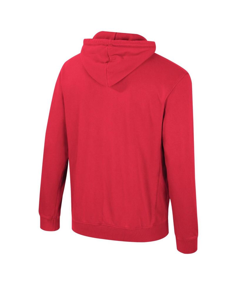 Men's Scarlet Ohio State Buckeyes Big & Tall Cap E-Tan Pullover Hoodie