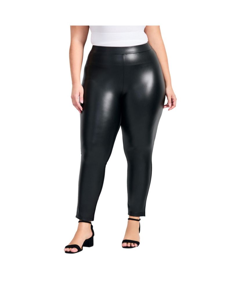 Women's Leather and Ponte Pant