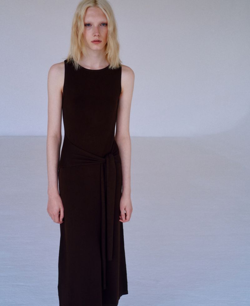 Women's Crewneck Sleeveless Midi Sweater Dress