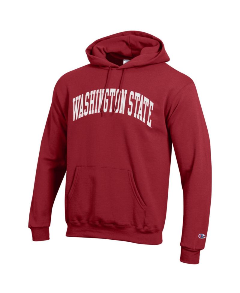 Men's Crimson Washington State Cougars Basic Arch Fleece Pullover Hoodie