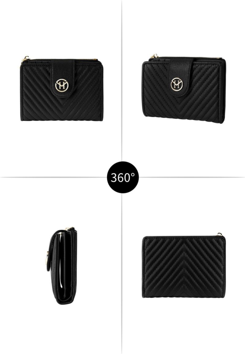 Rosi Women's Genuine Leather Wallets V-stripe Quilted 20+ card slots Victoria Hyde