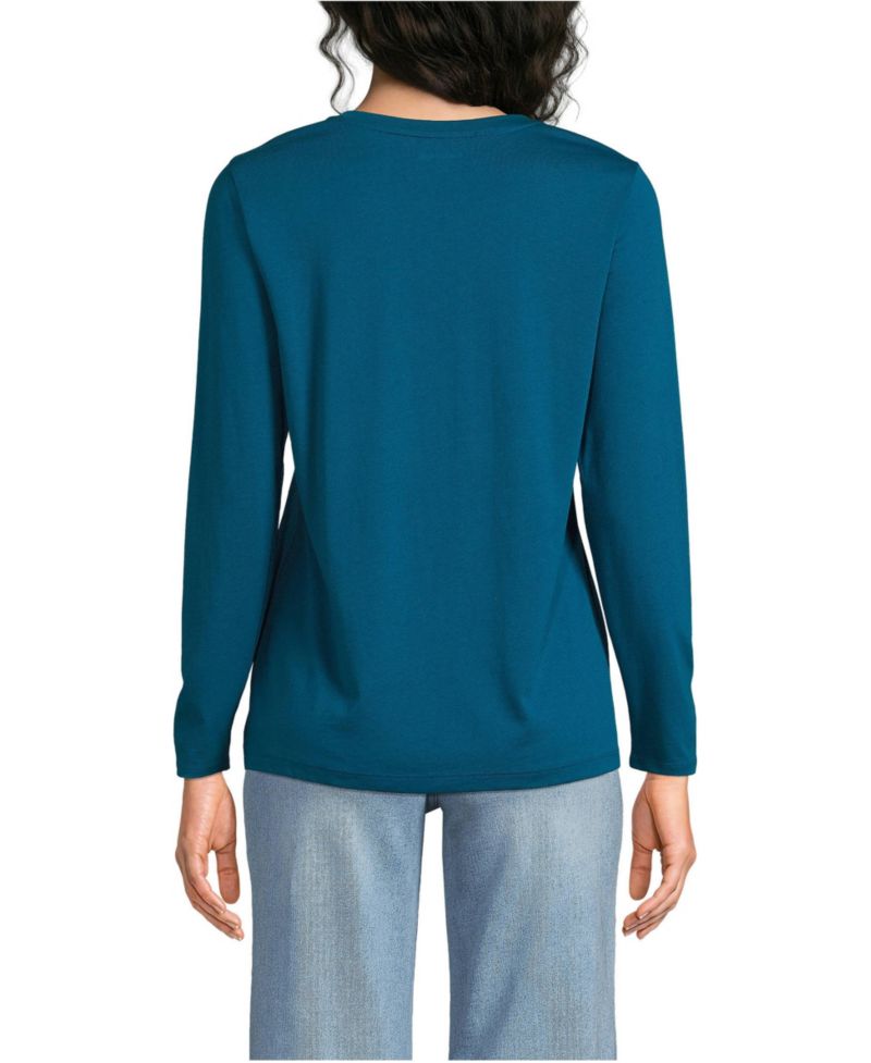 Women's Relaxed Supima Cotton Long Sleeve Crew Neck T-Shirt