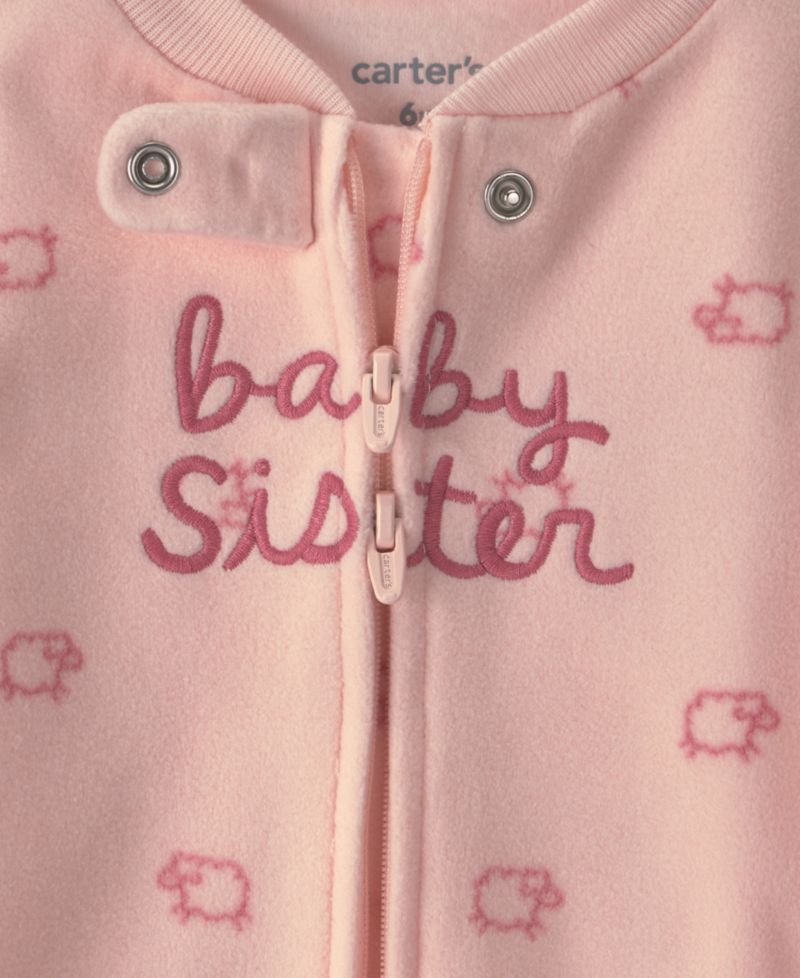 Baby Girls' Baby Sister Fleece 2-Way Zip Sleep & Play