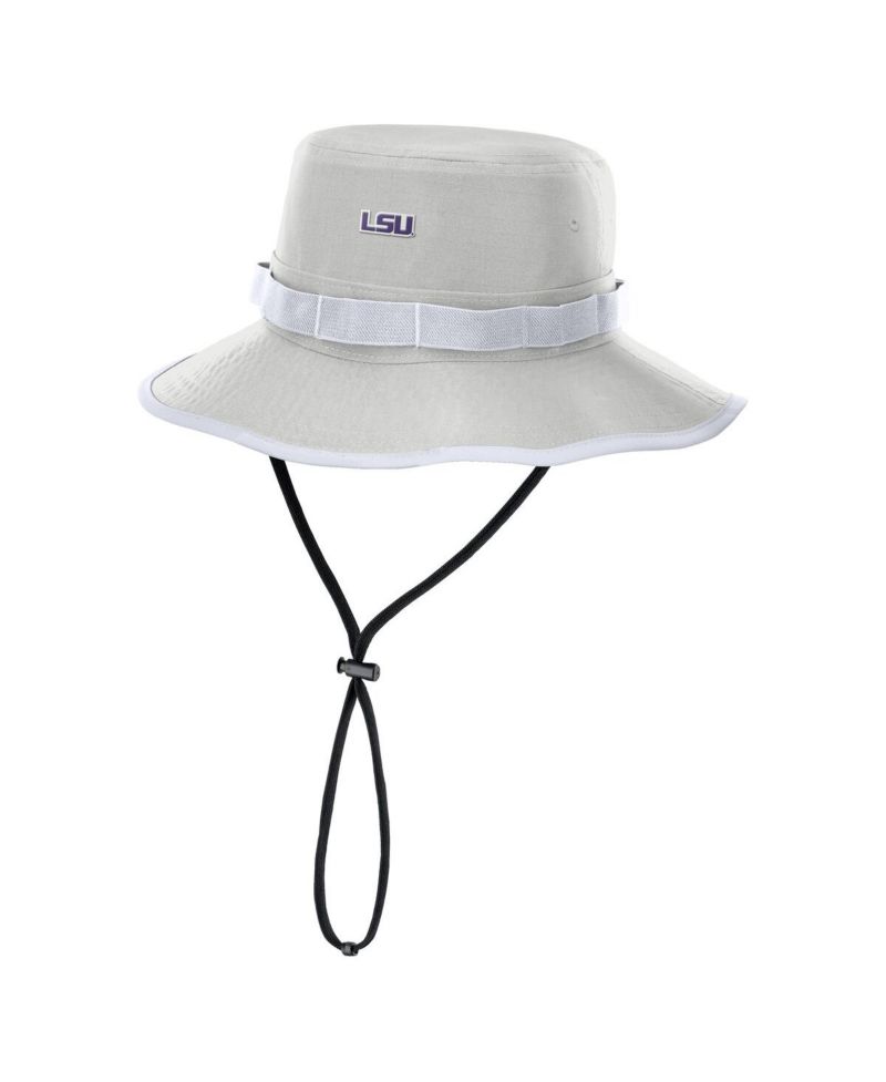 Men's Gray LSU Tigers 2025 Sideline Apex Boonie Performance Bucket Hat