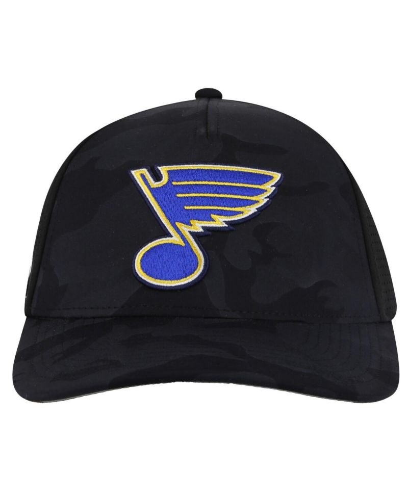 Men's Black St. Louis Blues Valin Camo Super Tech Vented Adjustable Hat
