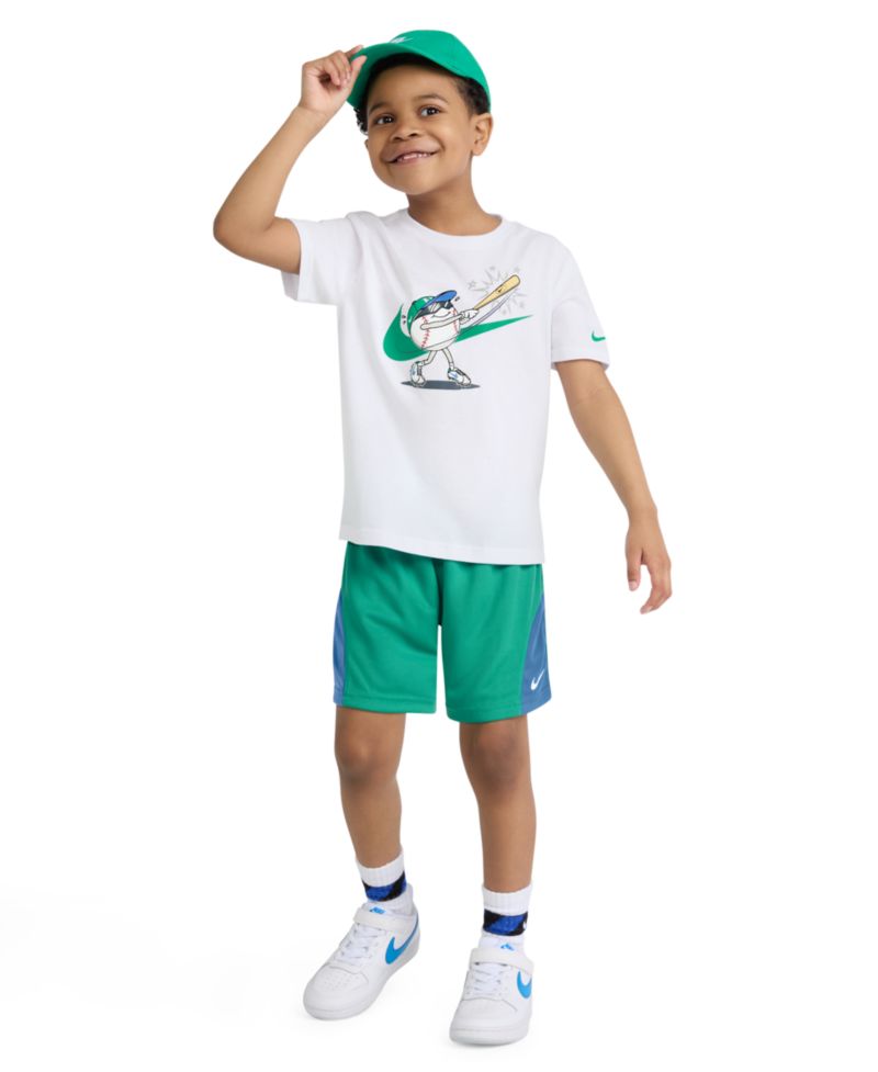 Boys' 2T-7 Baseball Graphic T-Shirt and Mesh Shorts, 2-Piece Set