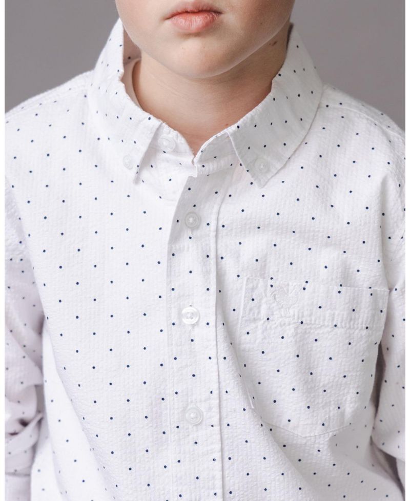 Boys Hope and Henry Organic Long Sleeve Seersucker Shirt
