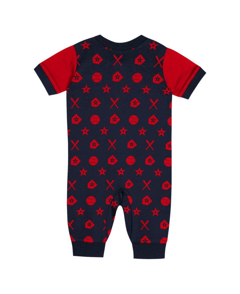 Newborn Navy Atlanta Braves Hard 90 Coveralls