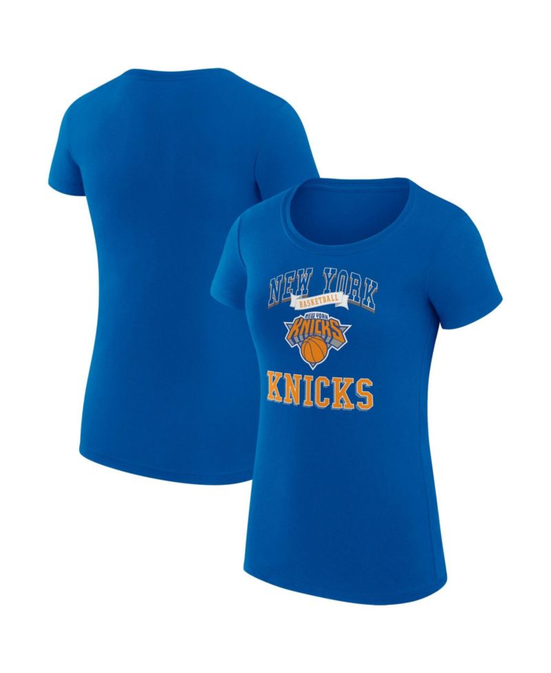 Women's Blue New York Knicks Super-Slim Fit Lightweight Team Logo T-Shirt