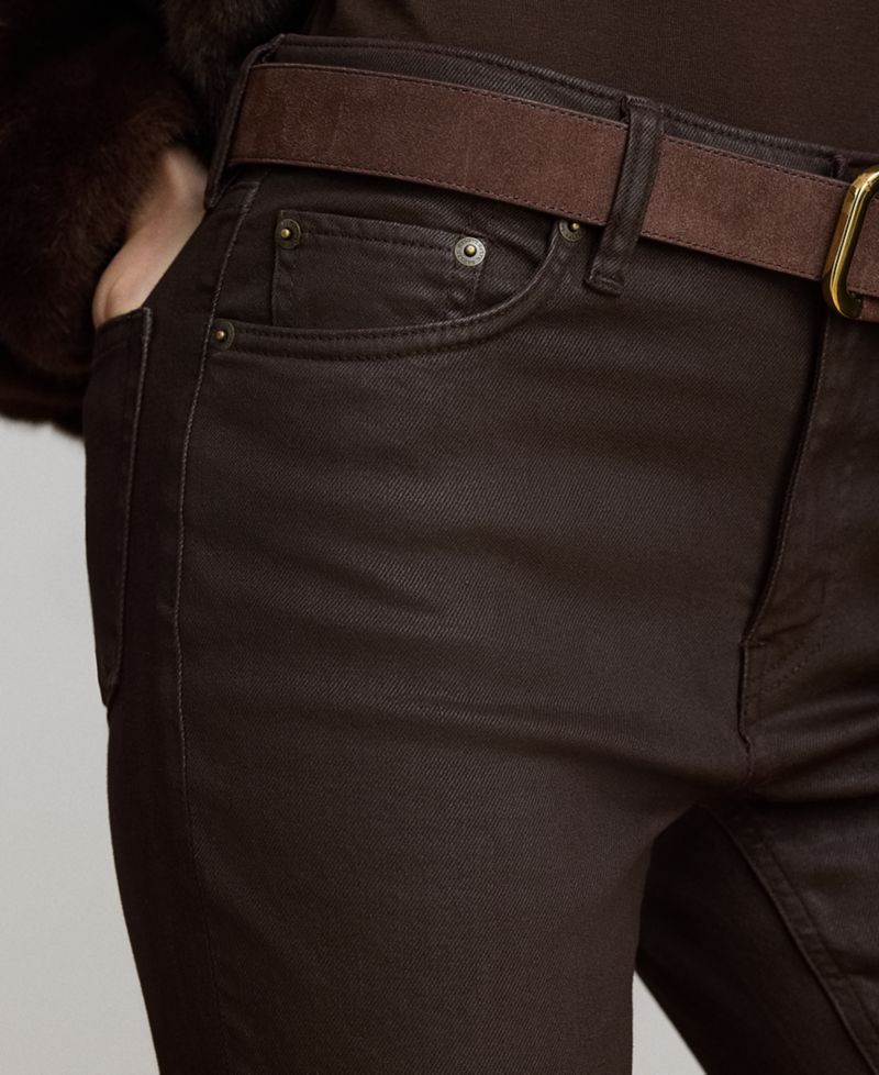 Women's High-Rise Bootcut Coated Jeans