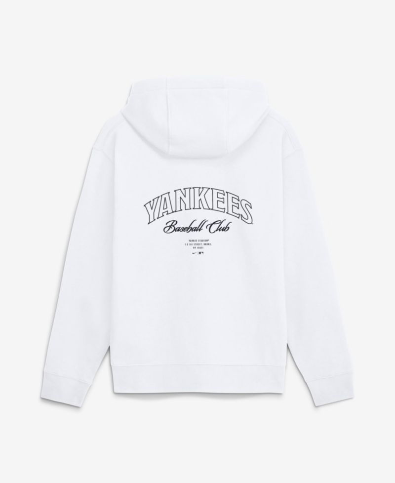 Men's White New York Yankees Minimal Club Fleece Hoodie