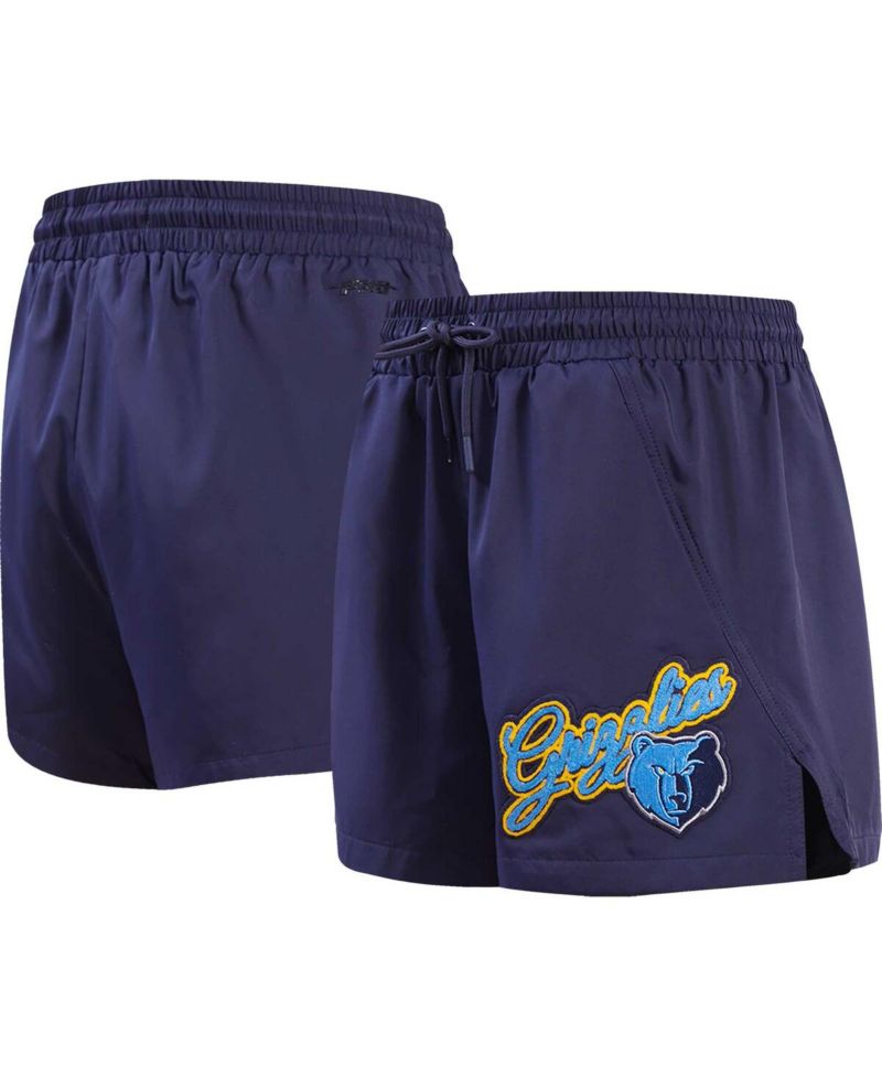 Women's Navy Memphis Grizzlies Script Woven Shorts