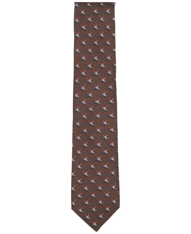 Men's Soaring Bird Print Silk Tie