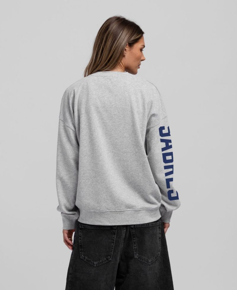 Women's Heather Gray Buffalo Sabres Core 3-Hit Oversized Sweatshirt