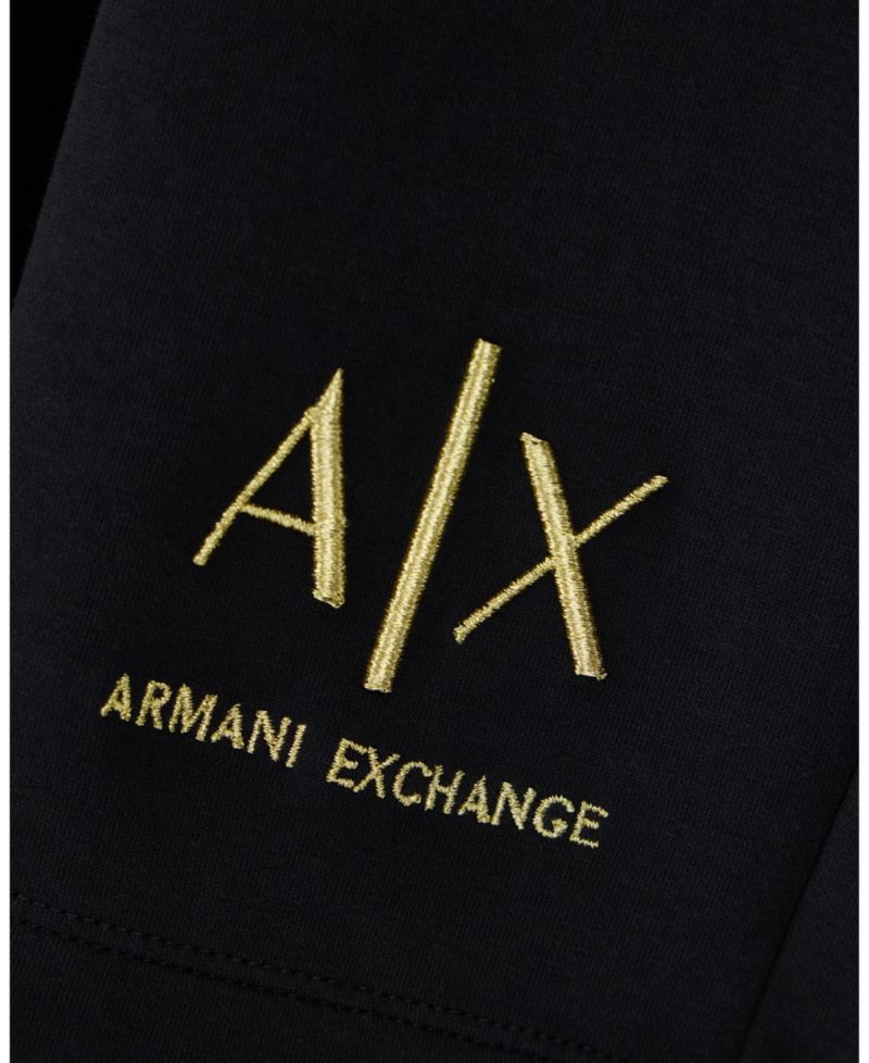 Men's Black And Gold Bonded Cotton Short