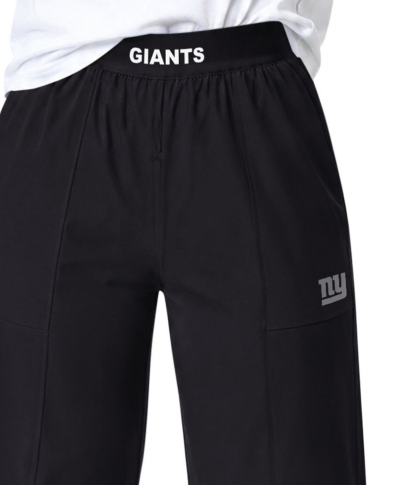 Women's Black New York Giants Athleisure Wide-Leg Pants