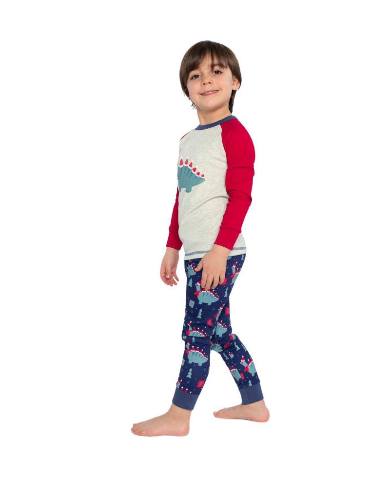 Little Boys 6-12 Cotton Two Piece Pajama Set Dinosaur Print