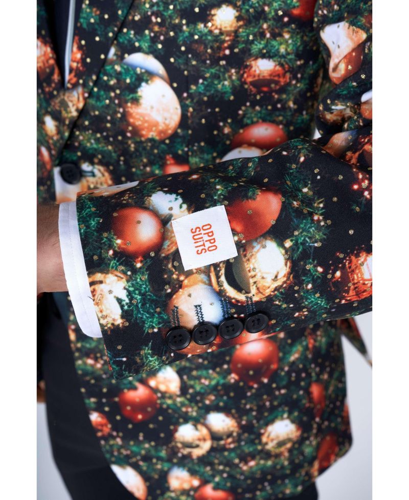 Men's Christmas Suit X- Mas Pine Tree Outfit Slim Fit Blazer