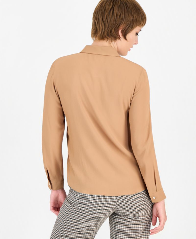 Women's Emmvisone Silk-Blend Straight-Fit Blouse