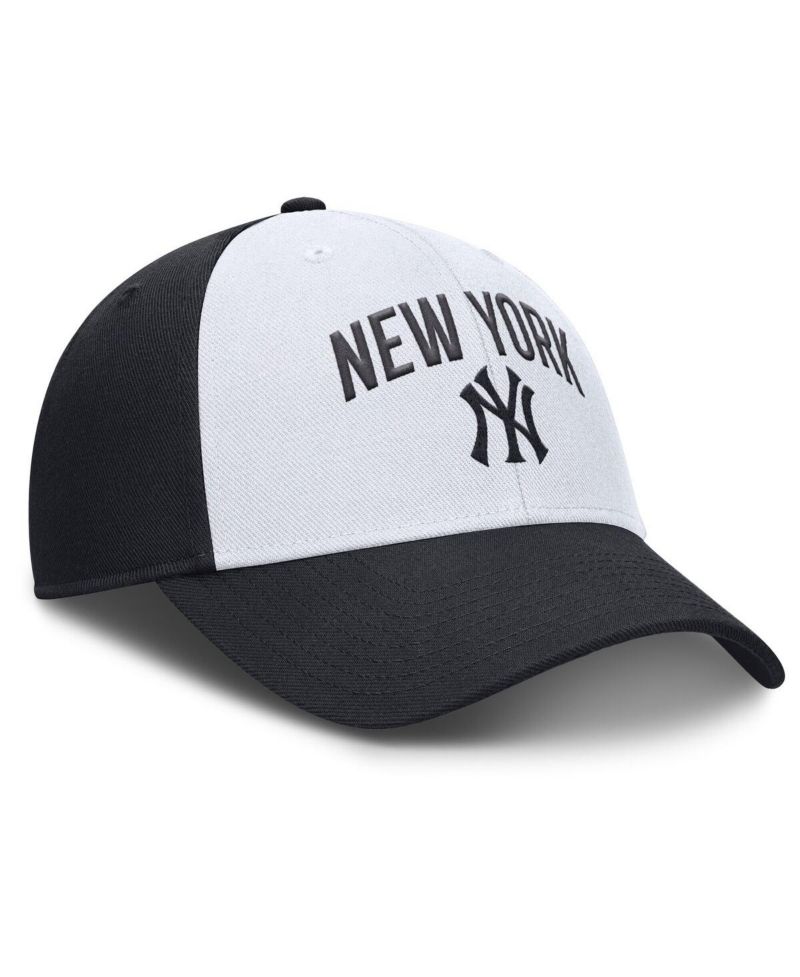 Men's White/Navy New York Yankees Club Performance Adjustable Hat