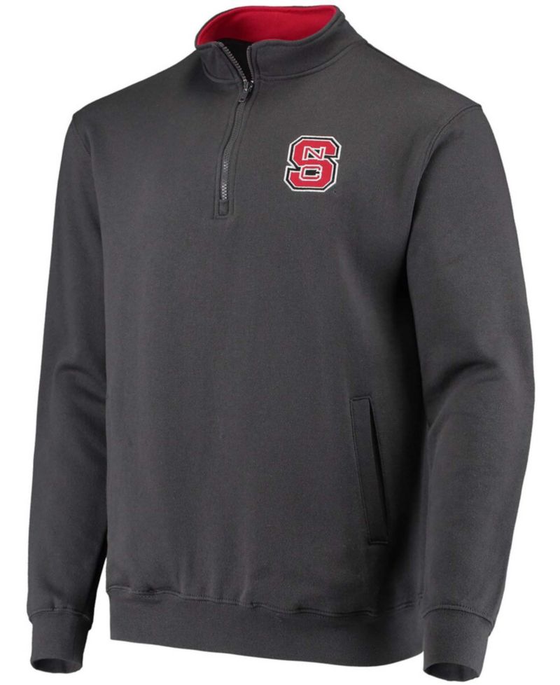 Men's Charcoal NC State Wolfpack Tortugas Logo Quarter-Zip Jacket