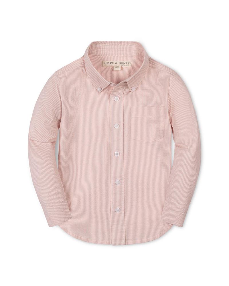 Boys Hope and Henry Organic Long Sleeve Seersucker Shirt