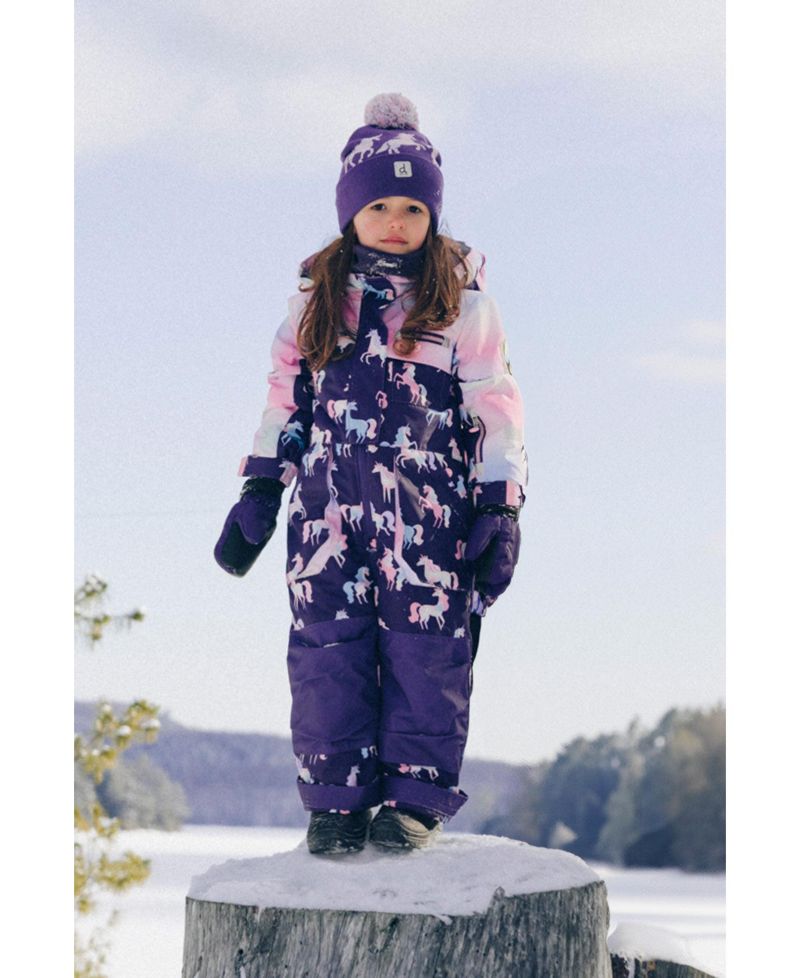 Little and Big Girl( 6 to 14 ) One Piece Play Snowsuit Unicorn Print