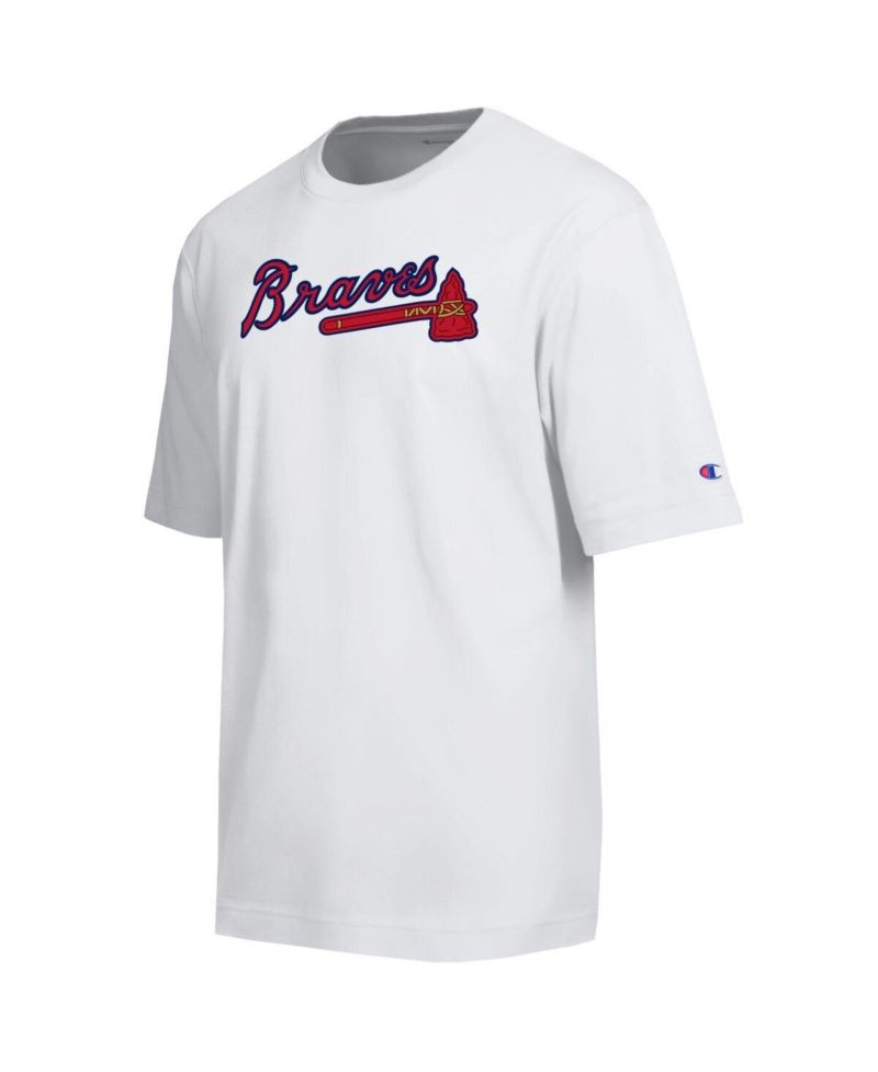 Men's White Atlanta Braves All Star Arched Chenille Wordmark T-Shirt
