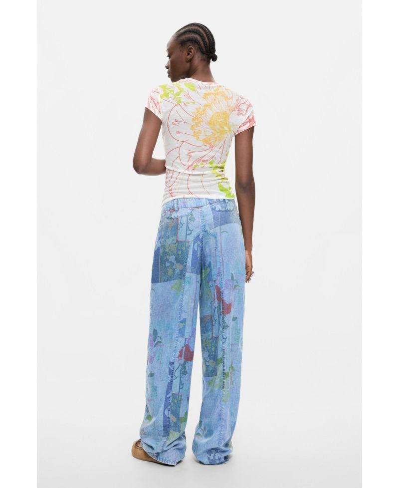Women's Printed Denim Trousers