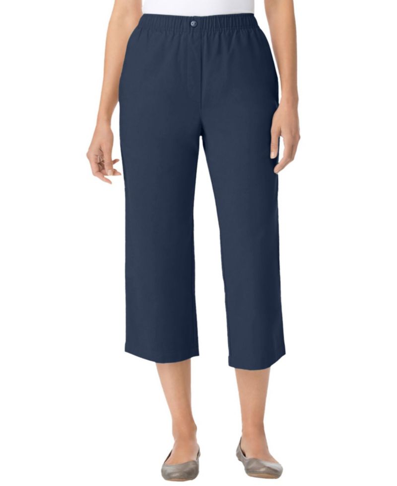 Women's Within 7-Day Elastic-Waist Pull-On Cotton Denim Capri Jeans