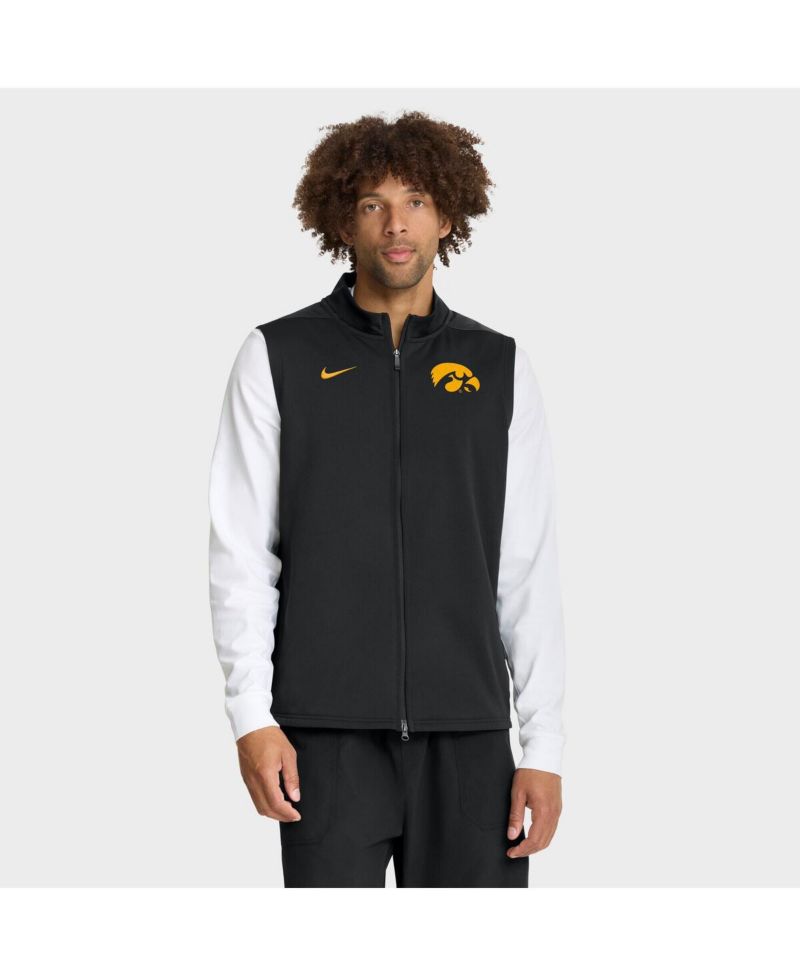 Men's Black Iowa Hawkeyes Primetime Victory Performance Full-Zip Vest