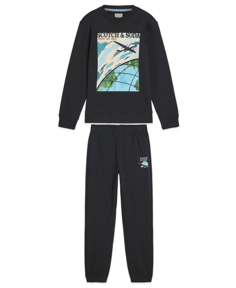 Boys' 4T-7 Graphic Crewneck Sweatshirt and Jogger Pants, 2-Piece Set