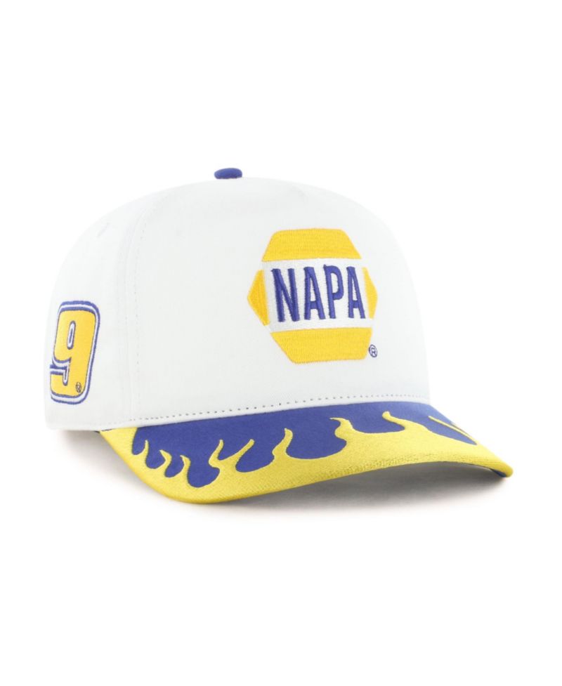 Men's '47 White/Yellow Chase Elliott Flame Hitch Adjustable Hat