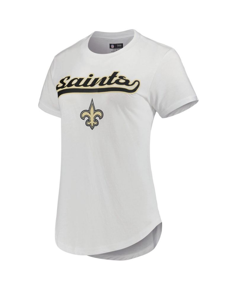 Women's White, Charcoal New Orleans Saints Sonata T-shirt and Leggings Sleep Set