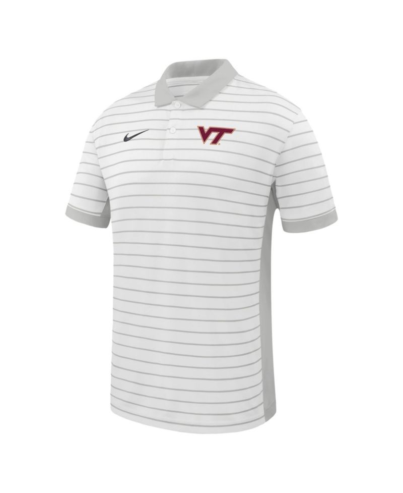 Men's White Virginia Tech Hokies Victory Stripe Dri-FIT Polo