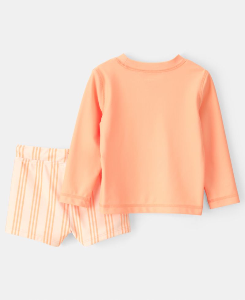 Baby Boys' Long-Sleeve Rashguard Swimsuit, 2-Piece Set