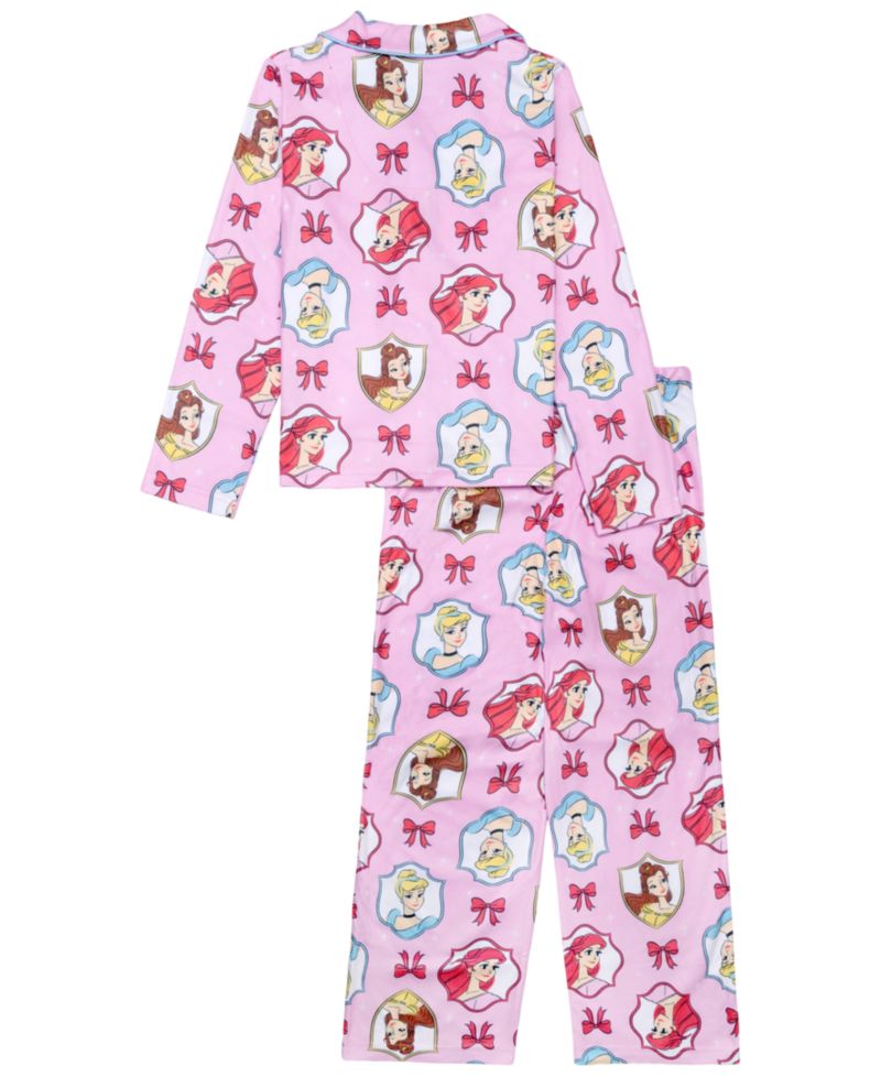 Girls' 4-10 Princess Frames Disney Princess Long-Sleeve Button-Front Pajama, 2-Piece Set