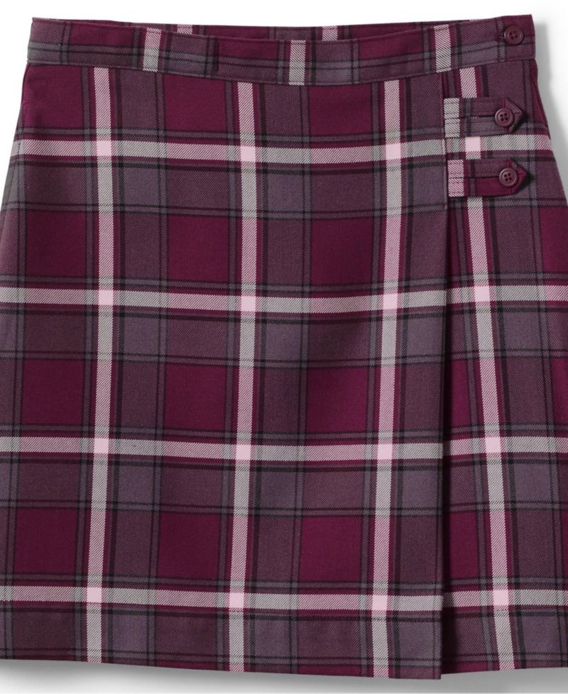 Child School Uniform Girls Plus Plaid A-line Skirt Below the Knee