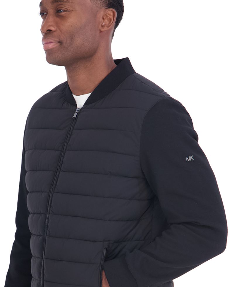 Men's Mixed Media Puffer Regular-Fit Jacket
