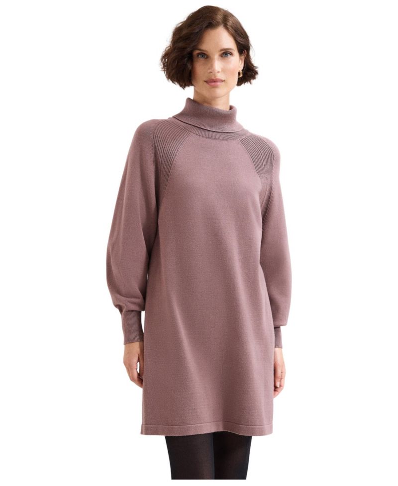 Women's Ellie Turtleneck Blouson-Sleeve Jumper Dress