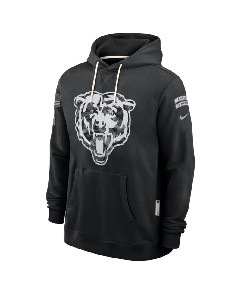 Men's Black Chicago Bears 2026 Salute to Service Sideline Pullover Hoodie