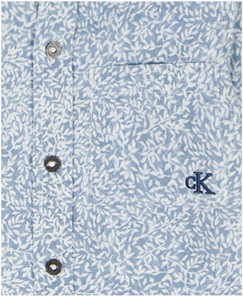 Boys' 2T-7 Printed Poplin Button-Front Shirt and Twill Shorts, 2-Piece Set